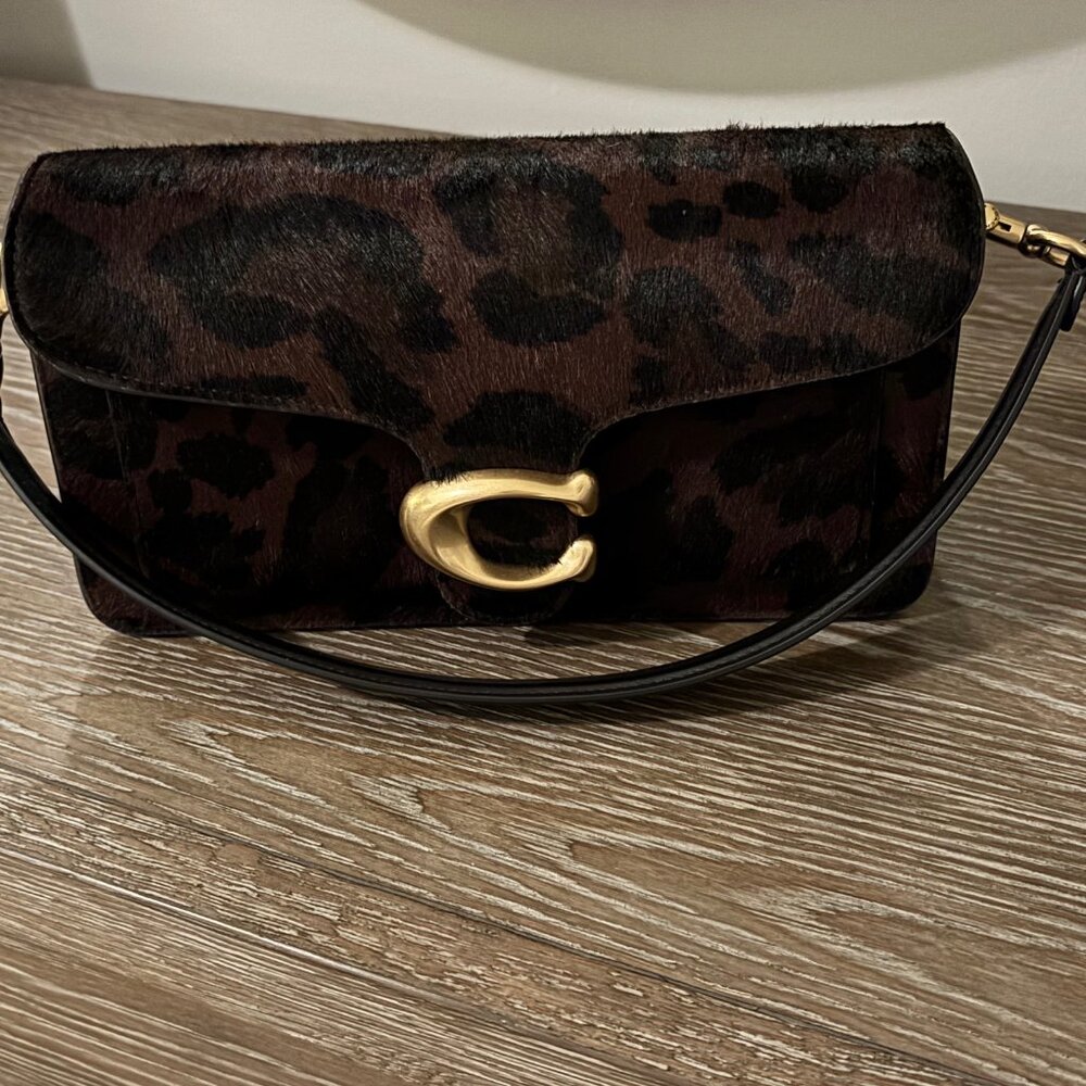 Coach Leopard Print Pony Hair Tabby 26 Crossbody Bag with Gold Hardware